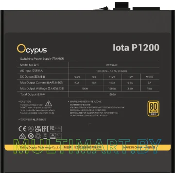 Блок питания Ocypus Iota P1200 1200W (Iota-P1200-G1FFBK024X-EU) картинка 2
